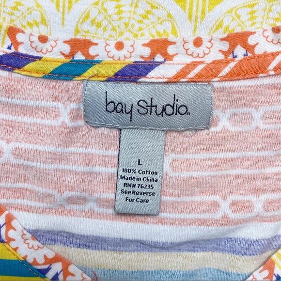 Bay Studio Multicolored Geometric Print Tee - Size Large - Picture 5 of 5